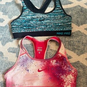 Nike Pro Sports Bra Duo - Teal and Pink